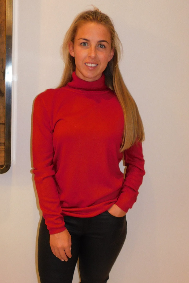 Famous Store Red Polo Neck Jumper