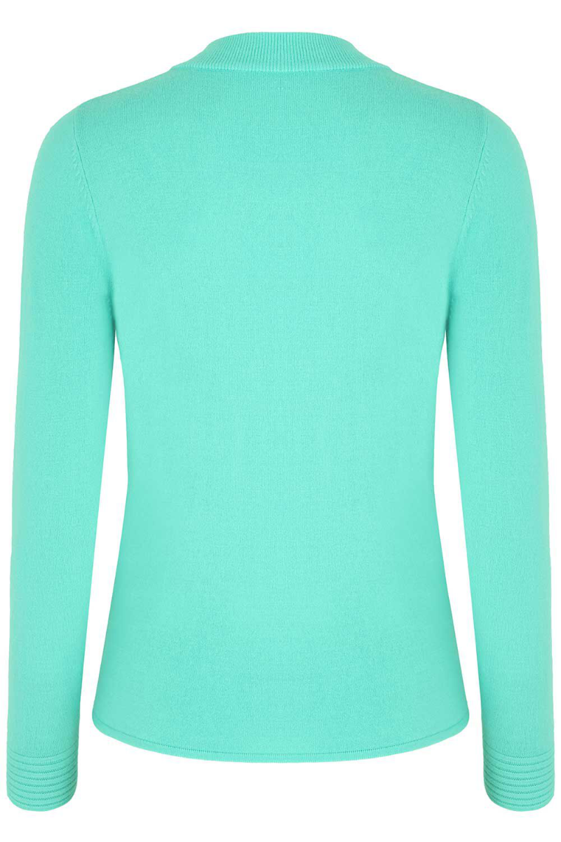 Famous Store Cuff Detail Supersoft Turtle Neck Jumper Turquoise