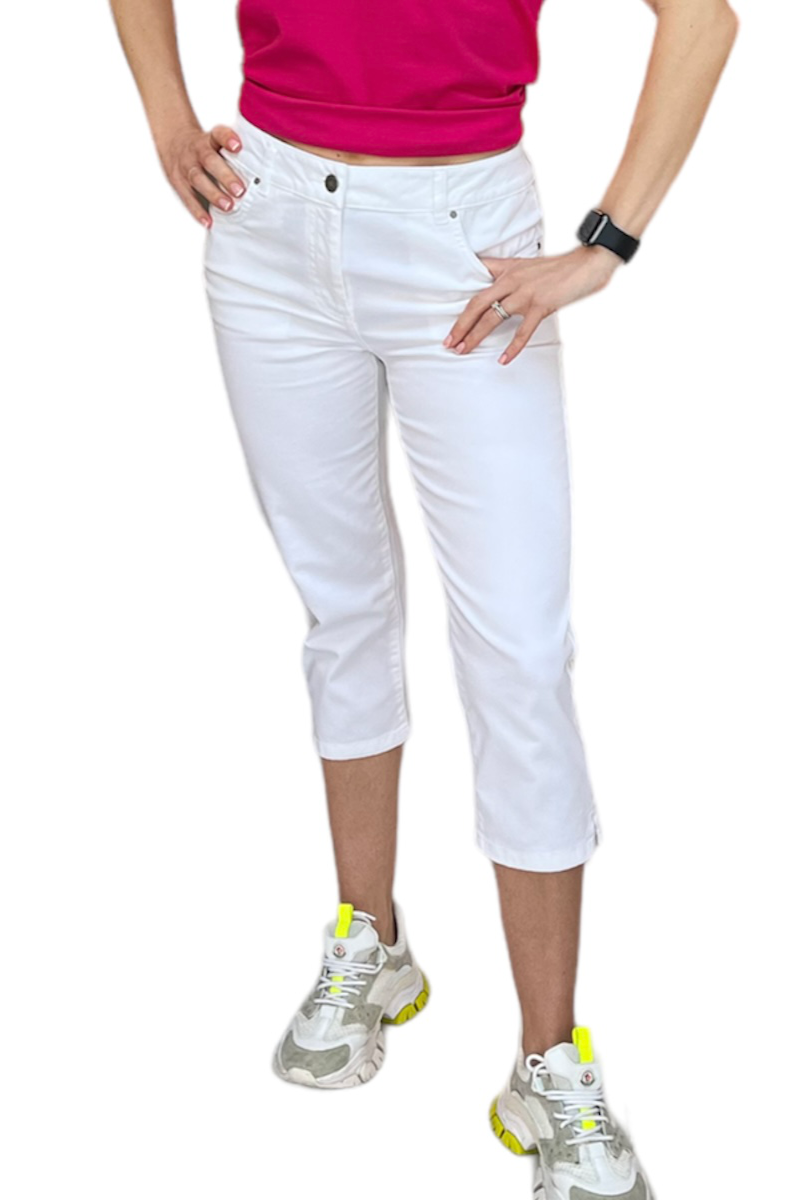 Laura Ashley Denim Cotton Crop Jeans White