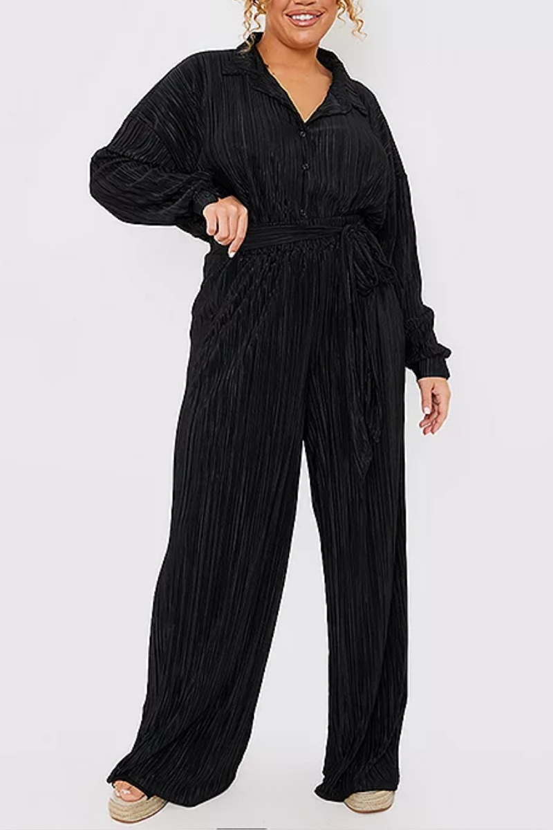 Celebrity Label Black Pleated Tall Wide Leg Trousers