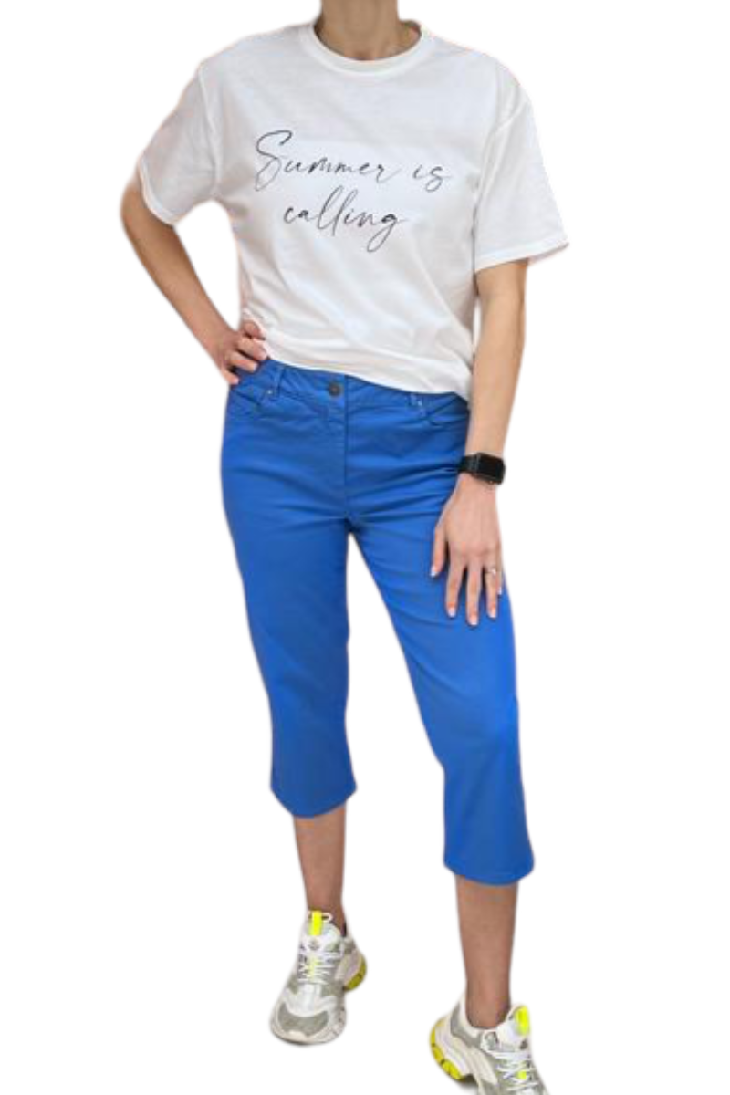 Laura Ashley Denim Cotton Crop Jeans Blue