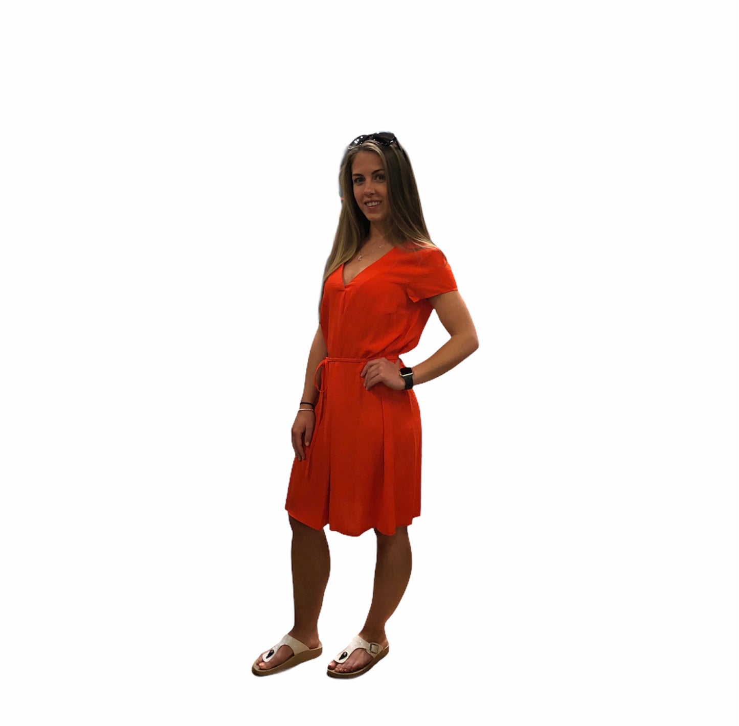 Little Orange Belted Dress