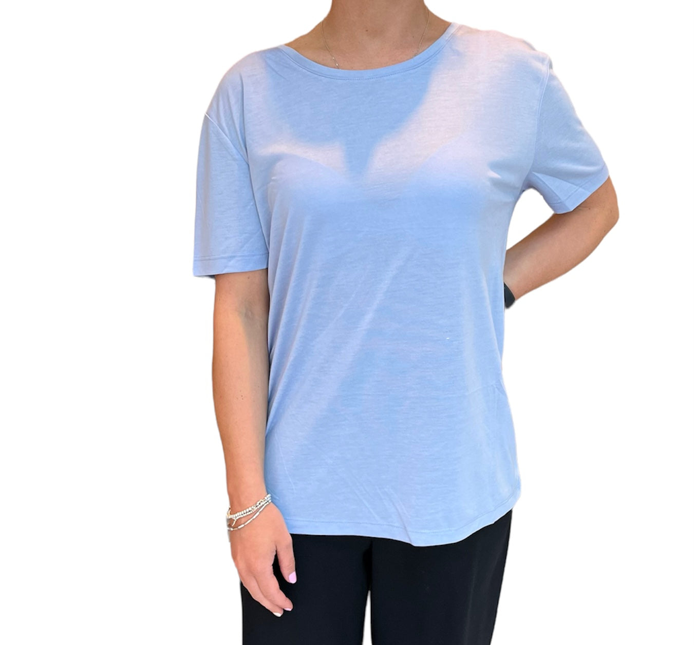 Ladies Basic Sky Blue T-Shirt
