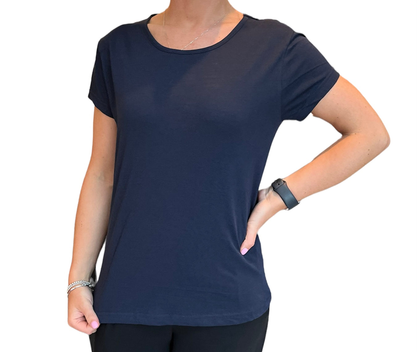Ladies Basic Navy T-Shirt