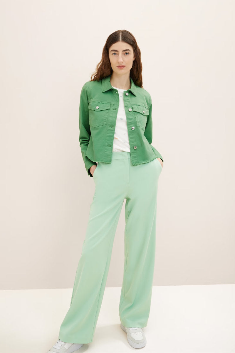 Ladies Classic Denim Jacket by Tom Tailor Green