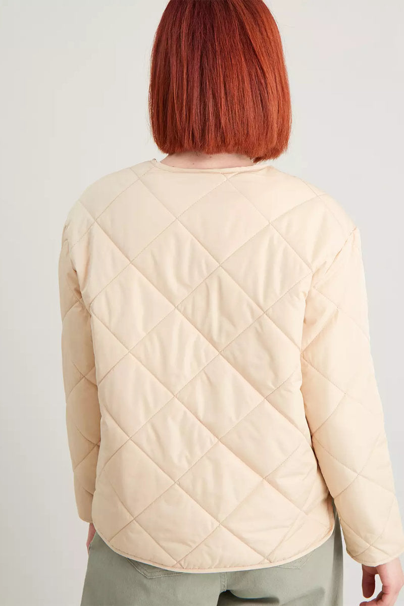 Ladies Camel Quilted Jacket