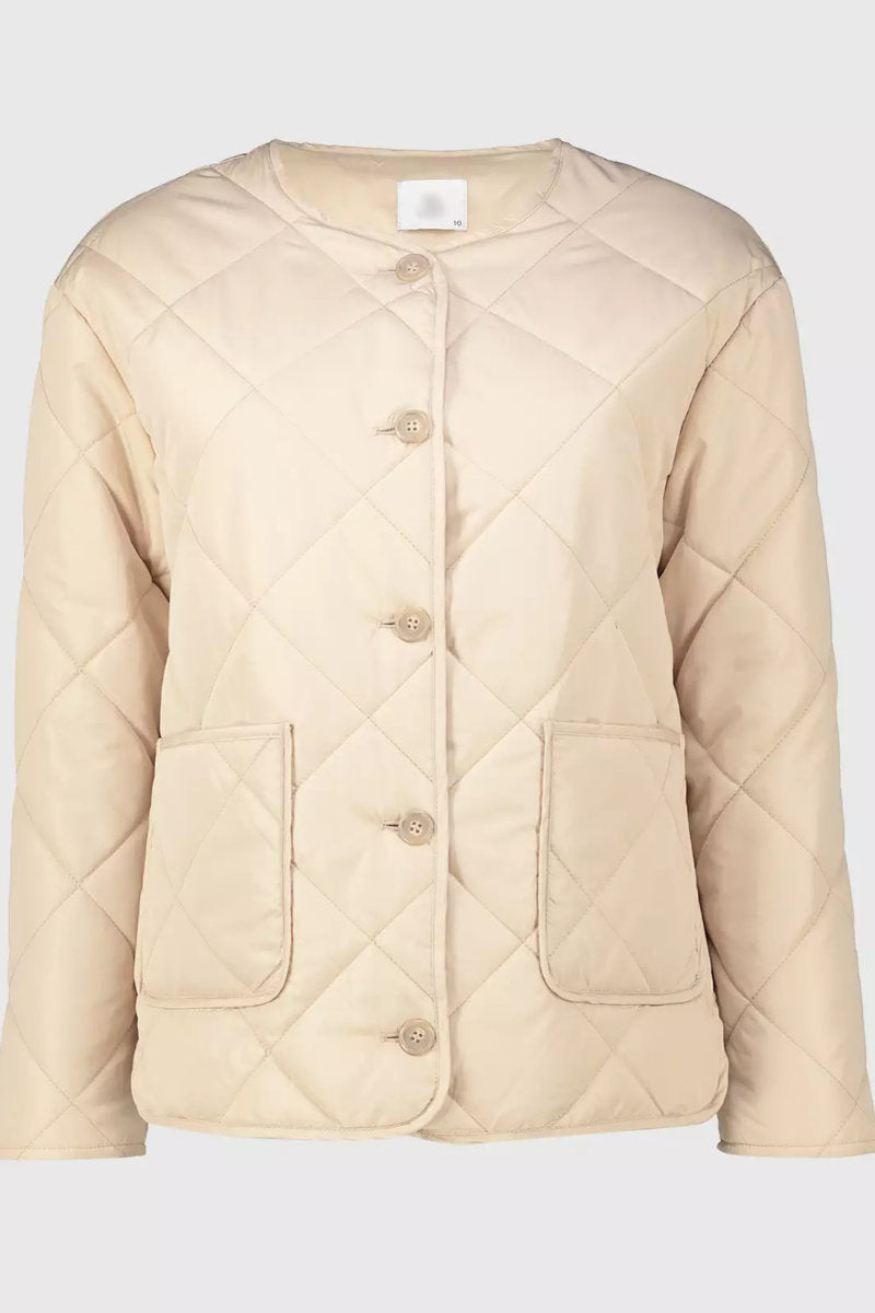 Camel quilted jacket sale