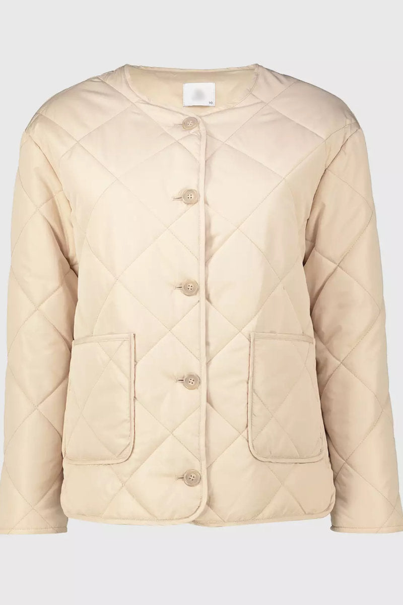 Ladies Camel Quilted Jacket