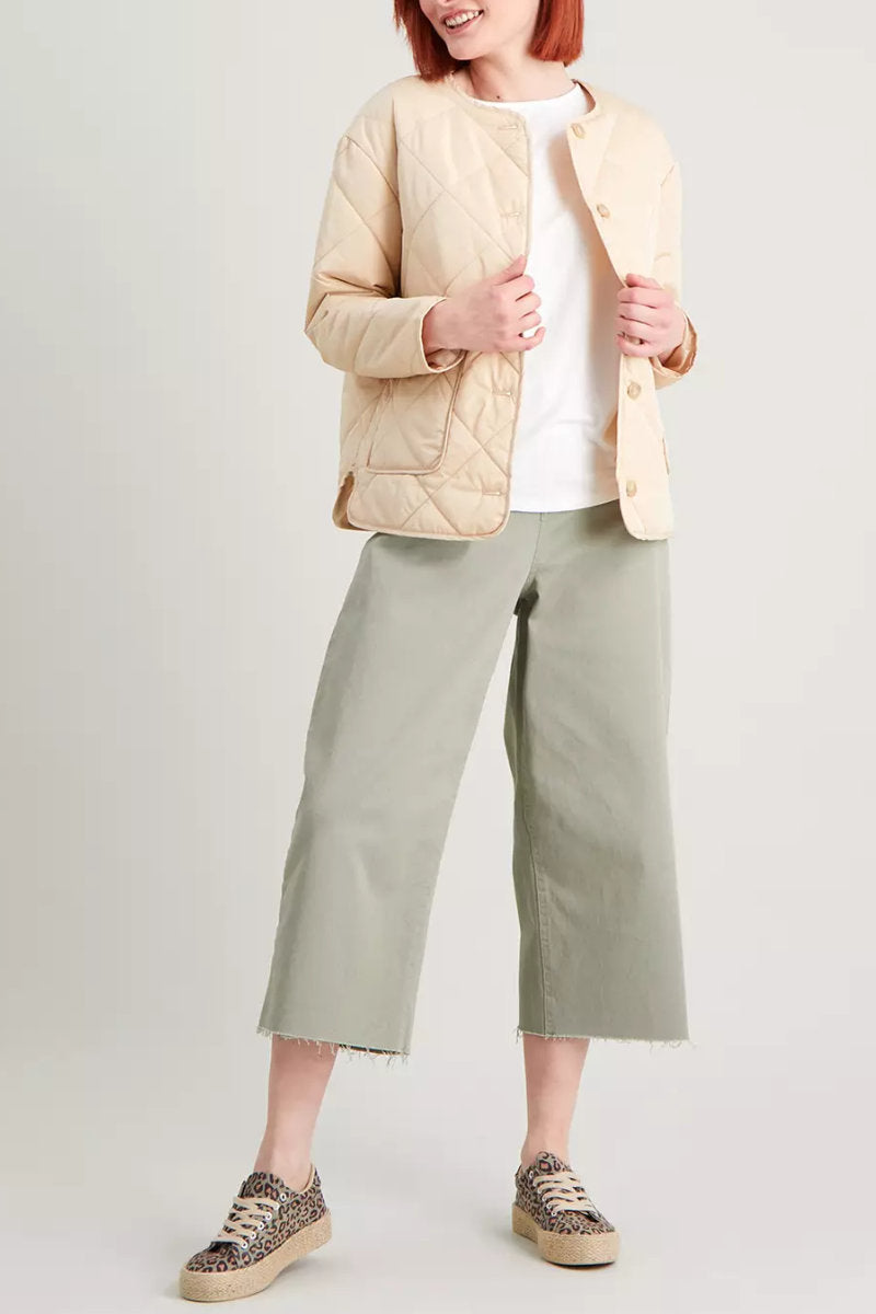 Ladies Camel Quilted Jacket