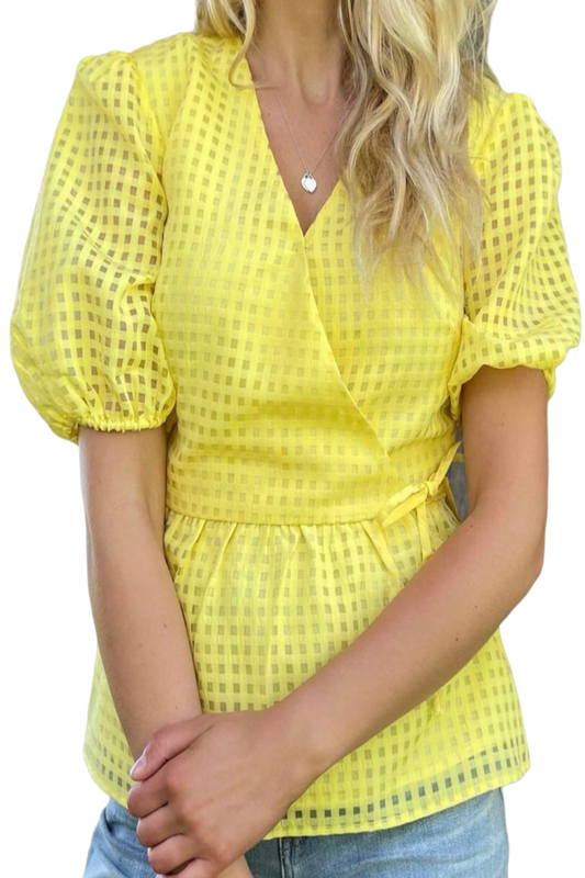 Ladies Yellow Peplum Blouse