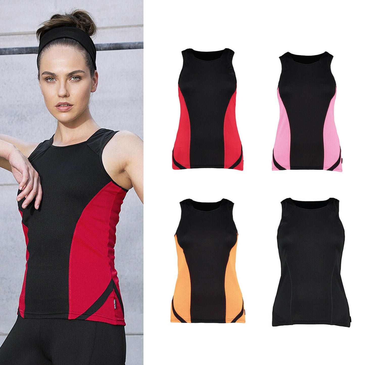 Ladies Cooltex Gym Top Red